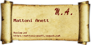 Mattoni Anett névjegykártya